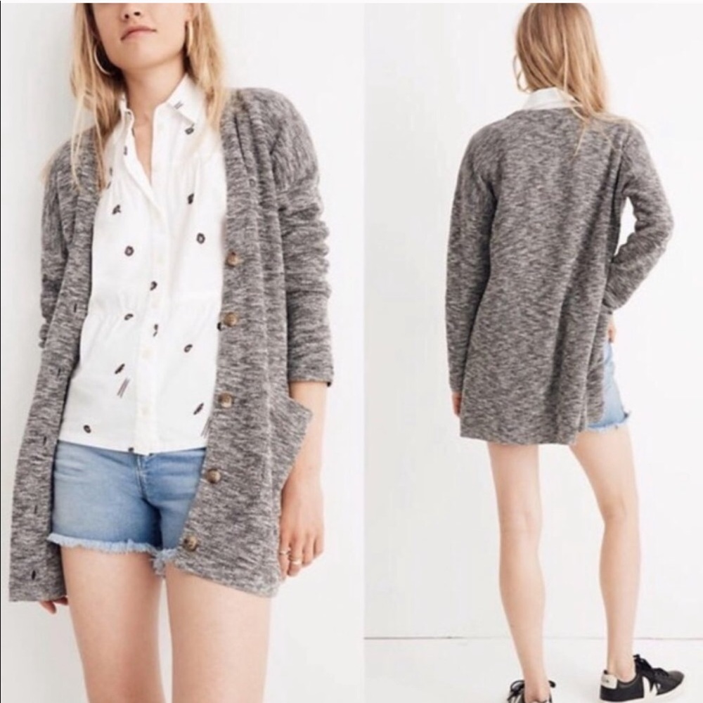 Madewell Alton Cardigan Sweater Waffle Knit XS
